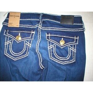 New Womens True Religion Brand Jeans Skinny Blue 24 NWT USA Super T Casey White